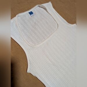 New Without Tags Old Navy White Eyelet Knit Tank Top XS